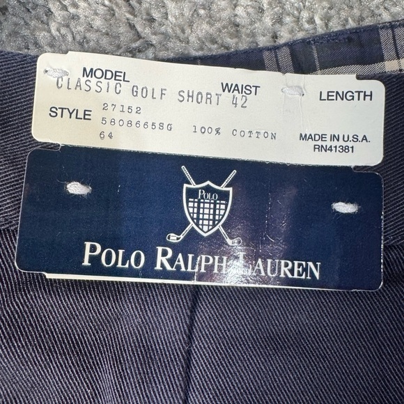 NWT Vintage Polo Ralph Lauren Size 42 The Classic Golf Shorts USA Made Navy Blue - Picture 3 of 12